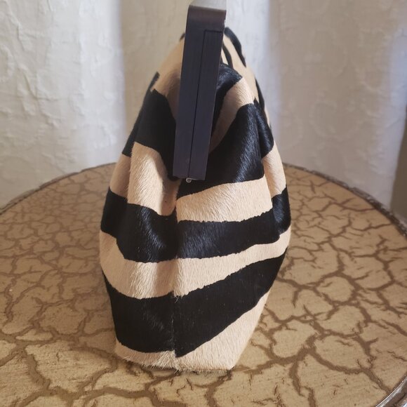Banana Republic Brown Zebra Haircalf Leather Larg clutch - Picture 6 of 6